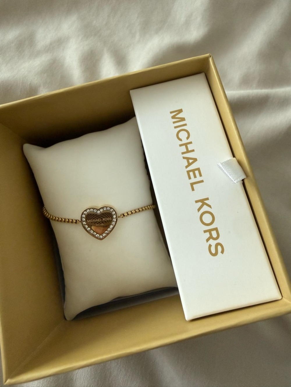 Michael Kors Heart Charm Gold-Tone Bracelet